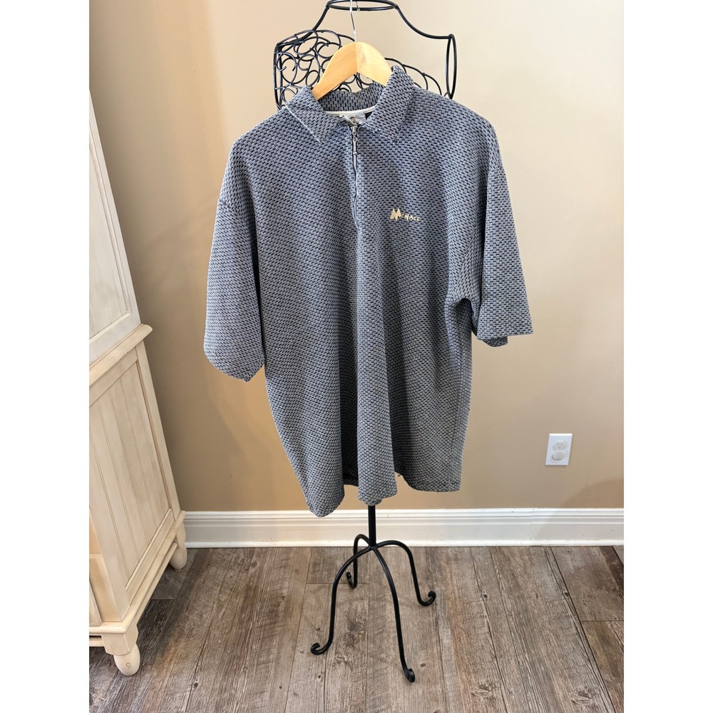 RARE Vintage 90's MENACE XL Skater Quarter Zip Textured Polo Shirt made USA